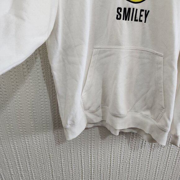 H&M Smiley Face Hoodie White Collab Graphic Pullover Sweatshirt Hoodie Men’s XL - Picture 9 of 14